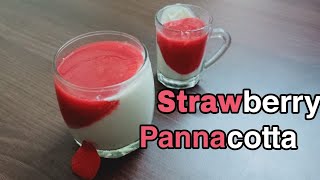 strawberry panna cottacreamy italian dessertstrawberry pannacotta recipe no gelatine [upl. by Yllas]