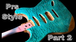 Staining Flamed Maple Custom Guitar Build Aqua Green Part 2 [upl. by Lundt]