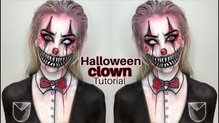 Epic Clown Halloween Makeup Tutorial The Joker X Billy from Saw [upl. by Anirad]