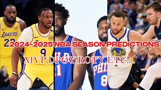 KENNYLIVE PREDICTS 20242025 NBA SEASONMVPDPOYROTYNBA FINALS WINNERETC [upl. by Aspasia]