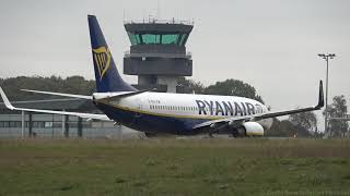 Boeing 737800 Ryanair landing and take off at Limoges Airport [upl. by Anitnuahs]