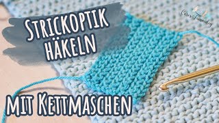 STRICKOPTIK HÄKELN mit Kettmaschen  Häkelmuster  Anleitung auf deutsch  Caros Fummeley [upl. by Freddie]