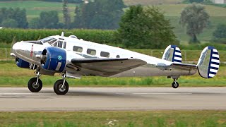 Beechcraft Model 18 TakeOff  Classic Radial Engine Sounds [upl. by Airlie]