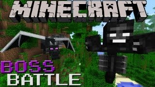 Wither VS Ender Dragon Minecraft Boss Battle [upl. by Timmie]