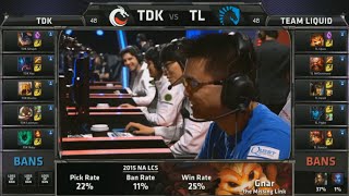 TDK vs TL Game 1 Highlights NA LCS Summer 2015 [upl. by Stoddard]