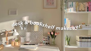 desk amp bookshelf makeover 2022 🌷  cozy and warm setup ft grovemade [upl. by Dory]