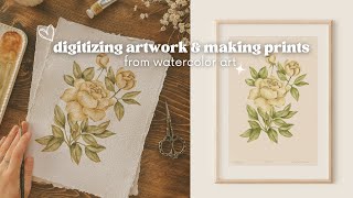 how to DIGITIZE YOUR ARTWORK  scanning editing sizing and putting artwork into mockups [upl. by Sitnerp]