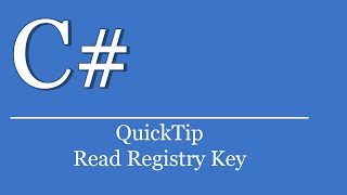 QuickTip 138  C Tutorial  Read Windows Registry Key  Visual Studio  NET  HKEY User [upl. by Capon477]