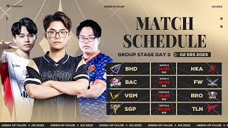 Group Stage AIC 2023 Day 3  Garena AOV Indonesia [upl. by Huoh]