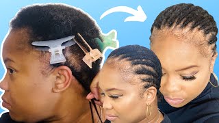 Wow😱CornrowDO IT YOURSELF“VERY SHORT” hair Beginner friendly [upl. by Norabel164]