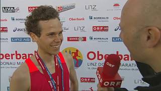 Linz Marathon 2017  Interview Halbmarathonsieger Geronimo von Wartburg [upl. by Adnahc]