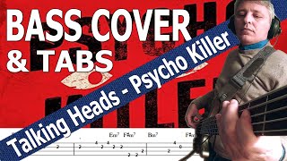 Talking Heads  Psycho Killer Bass Cover  TABS [upl. by Niatirb854]