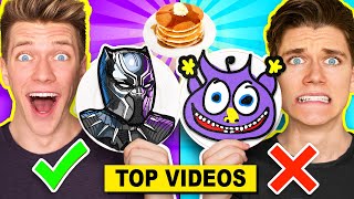 FUNNIEST PANCAKE ART vs MYSTERY WHEEL CHALLENGES 2 How To Make Disney Marvel Black Panther [upl. by Dhu]