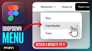 WEB DESIGN IN FIGMA ep11 Dropdown Menu Navigation – Free UX  UI Course [upl. by Hattie]