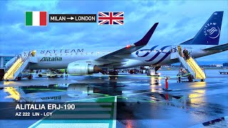 TRIP REPORT  Alitalia ERJ190  Milan LIN ✈ London LCY  Economy Class [upl. by Inahet316]