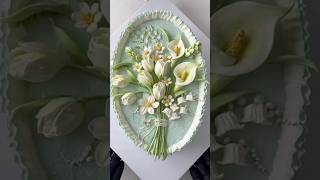 Amazing vintage cake decoration palate knife cake decoration shorts vintage diy cakedesign [upl. by Elac619]