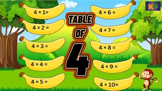 Learn the Table of Four  Fun Multiplication Song for Kids  Kidoos Animation [upl. by Johannes955]