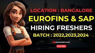 Eurofins amp SAP Hiring Freshers  Latest Job Update  Batch 202220232024  IT Jobs  Bangalore Jobs [upl. by Bird376]