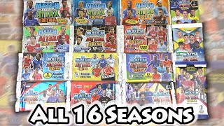 ALL SEASONS  Every MATCH ATTAX Extra Collection 16 Packs From 16 Years Match Attax 0708  2223 [upl. by Adla809]