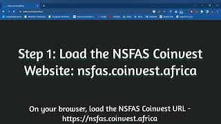 NSFAS Coinvest  nsfascoinvestafrica  Signup and Login [upl. by Nalehp]