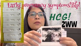 Early Pregnancy Symptoms  Hcg levels  8 dpo BFP  Line progression 817 dpo  scan results [upl. by Eenafit]