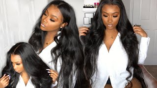 36 Inch Hair 🔥This NEW 3D Lace Frontal is BOMB Watch me Install My Stallion Wig WigginsHair Review [upl. by Eirehs]