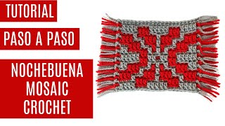 NOCHEBUENA EN MOSAIC CROCHET crochet crochetinstructions tipdetejido navidad tutorial [upl. by Vachell]