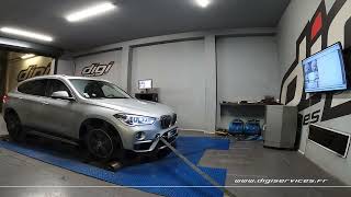 BMW X1 20I 192cv AUTO Reprogrammation Moteur Flexfuel  262cv Digiservices Paris 77 Dyno [upl. by Spears]