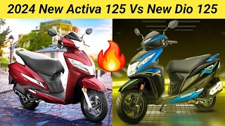 2024 New Honda Activa 7g vs New Honda Dio 125CC Review  New Activa On Road Price  new Dio Price [upl. by Airyt]