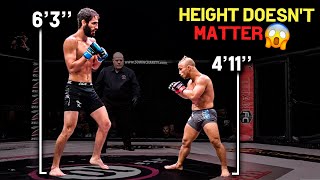 Tall Vs Short Fighters  MMAs Most Brutal Knockout Moments [upl. by Tlevesoor175]