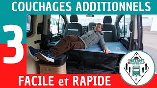 3 SOLUTIONS de COUCHAGE additionnel FACILE et RAPIDE pour VAN  FOURGON CAMPING CAR [upl. by Anelav]