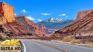 Scenic Byway 128 Sunset Drive to Moab Utah 4K  Golden Hour [upl. by Edak595]