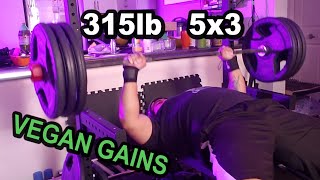 Benching 315lb for Reps [upl. by Naujak]