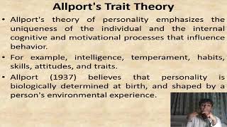 Theories of Personality  Allport Trait Thoery  Authoritarian Personality [upl. by Mila]