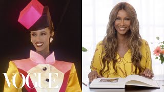 Iman Breaks Down 17 Looks From 1975 to Now  Life in Looks  Vogue [upl. by Eicyaj]