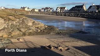 Porth Castell and Porth Diana sandy beaches at Trearddur Bay on Anglesey December 2017 [upl. by Mosley]