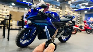 2024 Yamaha R15 V40 Racing Blue New Model  Detailed Walkaround Review  New Colour amp Changes [upl. by Normandy871]