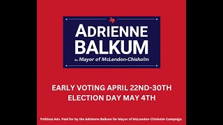 Adrienne Balkum For Mayor of McLendonChisholm [upl. by Marx832]