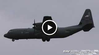 Lockheed C130J30 Hercules  US Air Force 155893  landing at Lechfeld Air Base Air Defender23 [upl. by Anwahsak744]