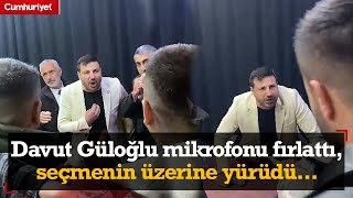 Yeniden Refah Partisi adayı Davut Güloğlu mikrofonu fırlattı seçmenin üzerine yürüdü [upl. by Catlin164]