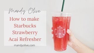 My Fave Starbucks Drink  Making My Own Strawberry 🍓 Acai Lemonade Drink [upl. by Quigley672]