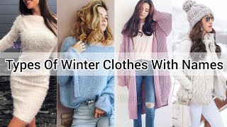 Types of winter clothes with nameWinter dress for girlsTypes of sweater namesWinter outfit ideas [upl. by Nylorak]