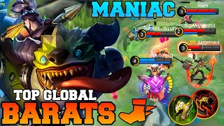 Maniac Immortal Barats Revamp Gameplay  MLBB Barats Best Build 2023 Tutorial Guide Jungle [upl. by Adnilg]