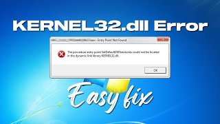 Fix Dynamic Link Library KERNEL32dll Error In Windows 7 [upl. by Anytsirk]