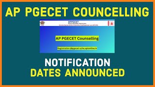 AP PGECET COUNCELLING NOTIFICATIONappgcet2024 [upl. by Norraf450]