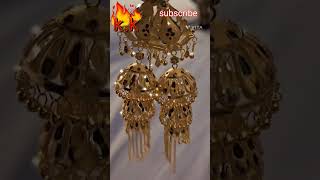 Golden jewellery shop design mein aapka swagat hai Kan mein pahnane wala jhumkaviral videorails 📸👍 [upl. by Amzu]