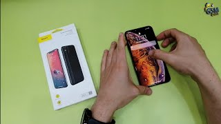 Iphone Xs Max 2019 baseus back and Face Tempered glass Full Glue how to put  Gsm Guide [upl. by Laumas]