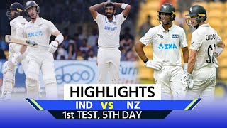 IND VS NZ 1ST TEST Day 5 Highlights India Vs New Zealand 1ST Day 5 TEST FULL HIGHLIGHTS  Rachin [upl. by Leonsis953]