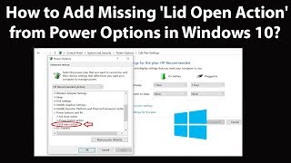 How to Add Missing Lid Open Action from Power Options in Windows 10 [upl. by Ahsenwahs]