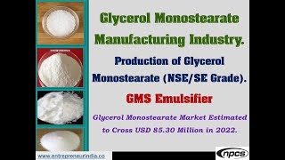 Glycerol Monostearate Manufacturing Industry  Production of Glycerol Monostearate NSESE Grade [upl. by Ayirp439]